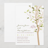 Vogels in de boom met bladeren kaart (Voorkant / Achterkant)