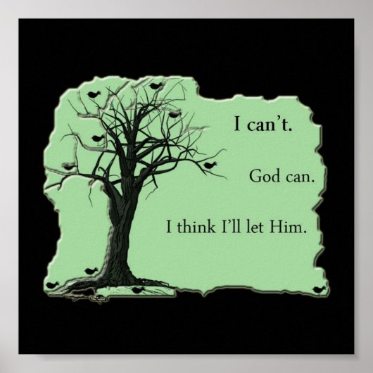 Vogels in de boom - Mint Green - Canvas Print (Voorkant)