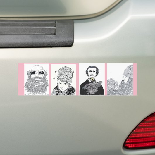 Vogels in de Bumpersticker van Beards door Shoshan (Op auto)