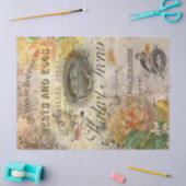  vogels in de Franse ontkoppeling van Ephemera Tissuepapier (Craft)