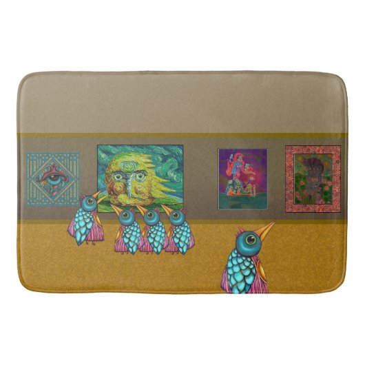 Vogels in de galerie badmat (Voorkant)