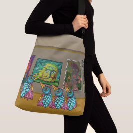 Vogels in de galerie crossbody tas