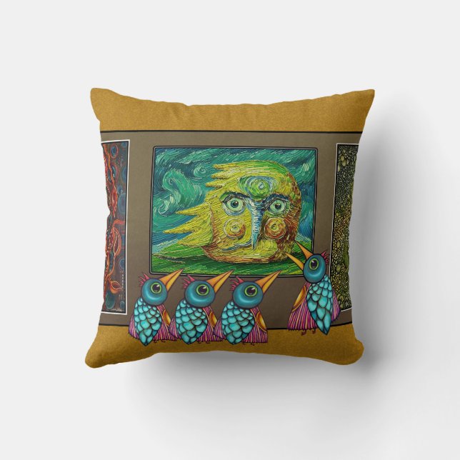 Vogels in de galerie kussen (Achterkant)