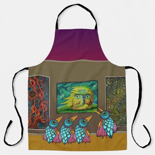 Vogels in de galerie schort (Voorkant)