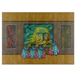 Vogels in de galerie snijplank