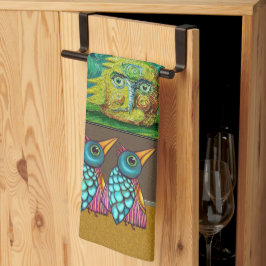 Vogels in de galerie theedoek