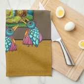 Vogels in de galerie theedoek (Quarter Fold)