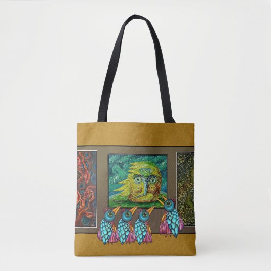 Vogels in de galerie tote bag (Voorkant)
