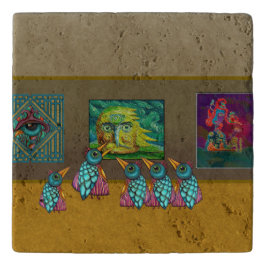 Vogels in de galerie trivet