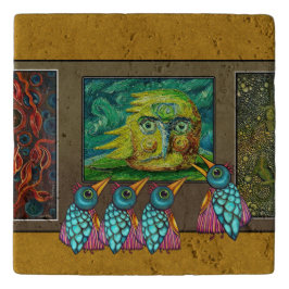 Vogels in de galerie trivet