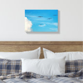 Vogels in de hemel canvas afdruk (Insitu (Slaapkamer))