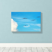 Vogels in de hemel canvas afdruk (Insitu (Houten vloer))
