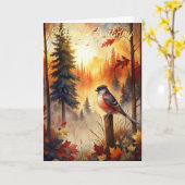 Vogels in de herfst kaart (Gele Bloem)