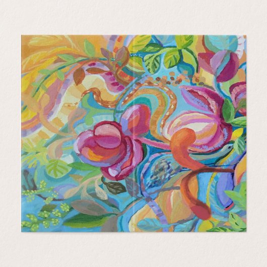 Vogels in de Kaart van de bloementeelt (Buitenkant ongevouwen)