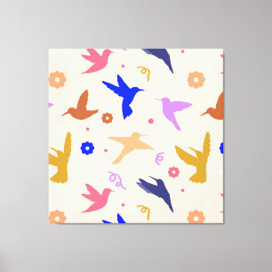Vogels in de lucht canvas afdruk