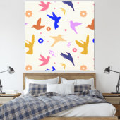 Vogels in de lucht canvas afdruk (Insitu (Slaapkamer))