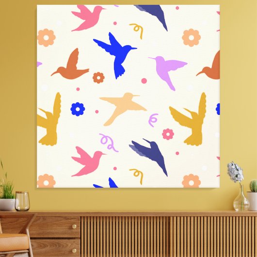 Vogels in de lucht canvas afdruk (Insitu (Woonkamer))