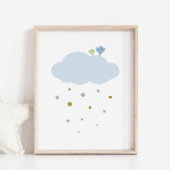 Vogels in de Sky Cloud & Stars Nursery Art Poster