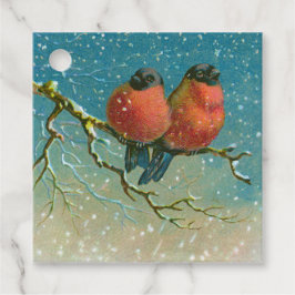Vogels in de Sneeuw Kerstcadeau Tags Bedankjes Labels