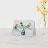 Vogels in de sneeuw op een filiaal kaart (Gele Bloem)