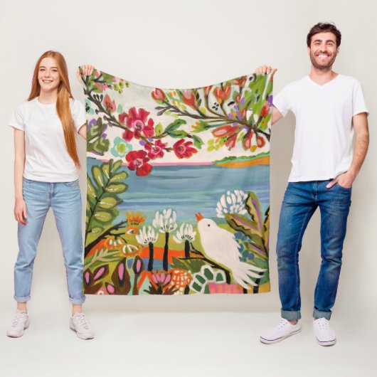 Vogels in de tuin fleece deken (In situ)