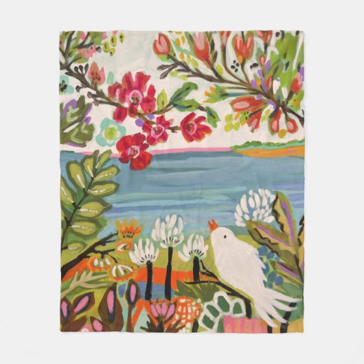 Vogels in de tuin fleece deken (Voorkant)