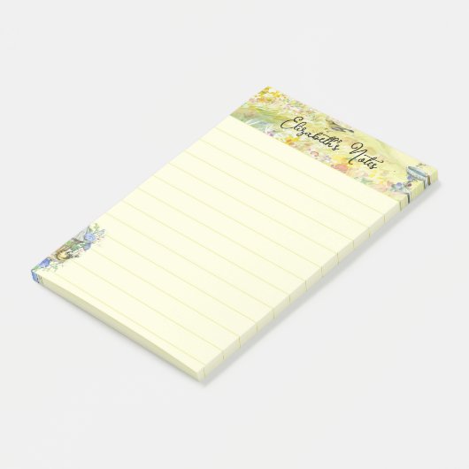 Vogels in de tuin gepersonaliseerd post-it® notes (Schuin)