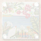 Vogels in de tuin glazen onderzetter (Achterkant)