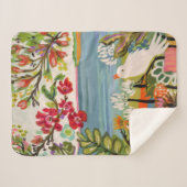 Vogels in de tuin sherpa deken (Voorkant (horizontaal))