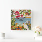 Vogels in de tuin vierkante klok (Huis)