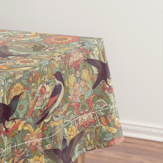 Vogels in de tuin: William Morris geïnspireerd Tafelkleed (Voorbeeld)