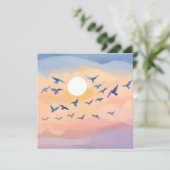 Vogels in de vlucht | Sunset Natuur Waterverf | Bl Kaart (Staand voorkant)