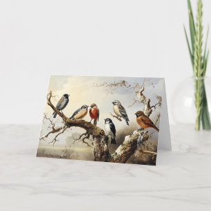 Vogels in de Winter Bedankkaart