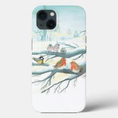 Vogels in de witte sneeuwwinter Case-Mate iPhone case (Achterkant)