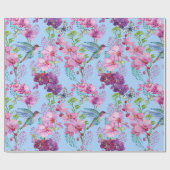 Vogels in de zomer cadeaupapier (Vlak)