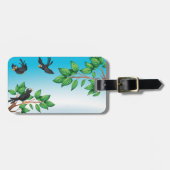 Vogels in een boom bagagelabel (Voorkant horizontaal)