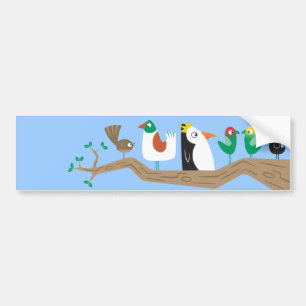Vogels in een boom bumpersticker