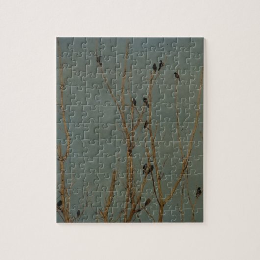 Vogels in een boom, Grunge Legpuzzel (Verticaal)