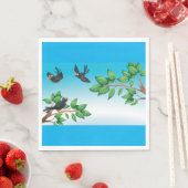 Vogels in een boom-luiers servet (Insitu)