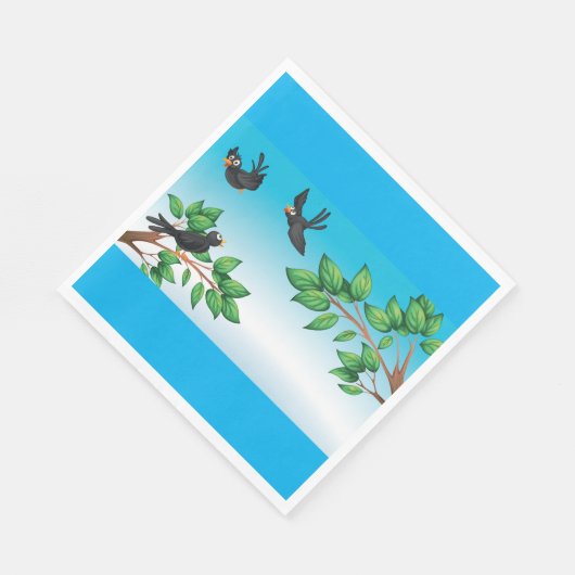 Vogels in een boom-luiers servet (Hoek)
