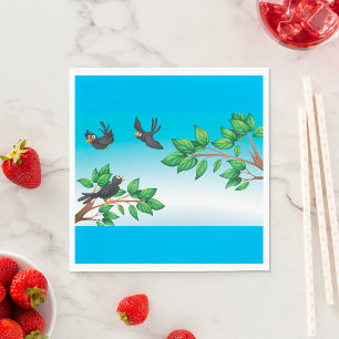 Vogels in een boom-luiers servet