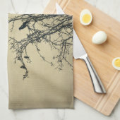 Vogels in een boom theedoek (Quarter Fold)