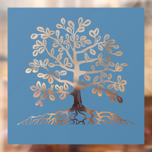 Vogels in een boomuitsnijding raamsticker