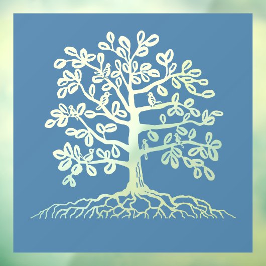 Vogels in een boomuitsnijding raamsticker (Vel 3)