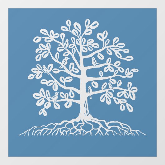 Vogels in een boomuitsnijding raamsticker (Vel)