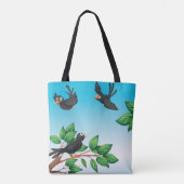 Vogels in een Canvas tas (Achterkant)