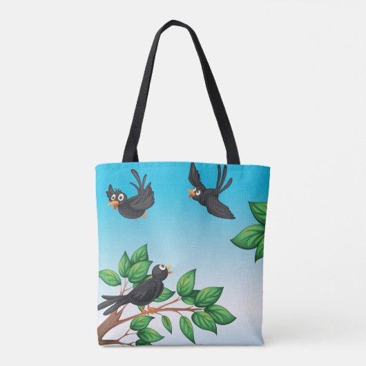 Vogels in een Canvas tas (Achterkant)