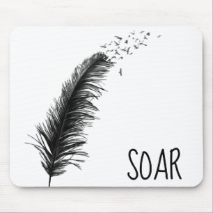 Vogels in een doezelaar op wit muismat