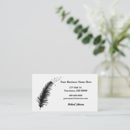 Vogels in een doezelaar op wit visitekaartje (Staand voorkant)