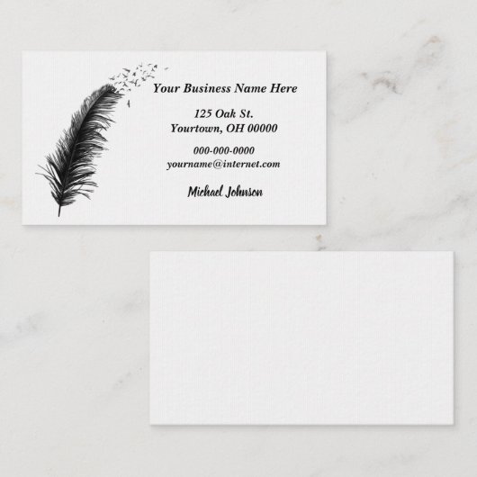 Vogels in een doezelaar op wit visitekaartje (Voorkant / Achterkant)